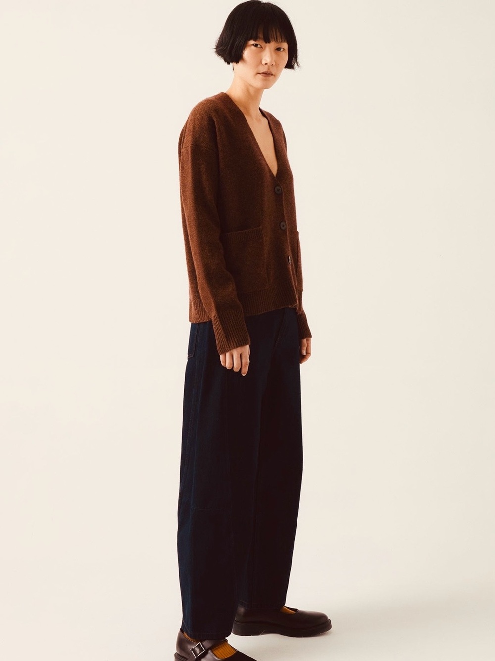 Toast Ffion Wool Cashmere Boxy Cardigan Sweater Pecan Brown Sz XXS - Picture 4 of 9